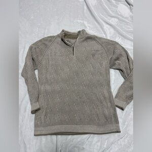 Tommy Bahama Men's XXL Beige Half Zip 100% Cotton